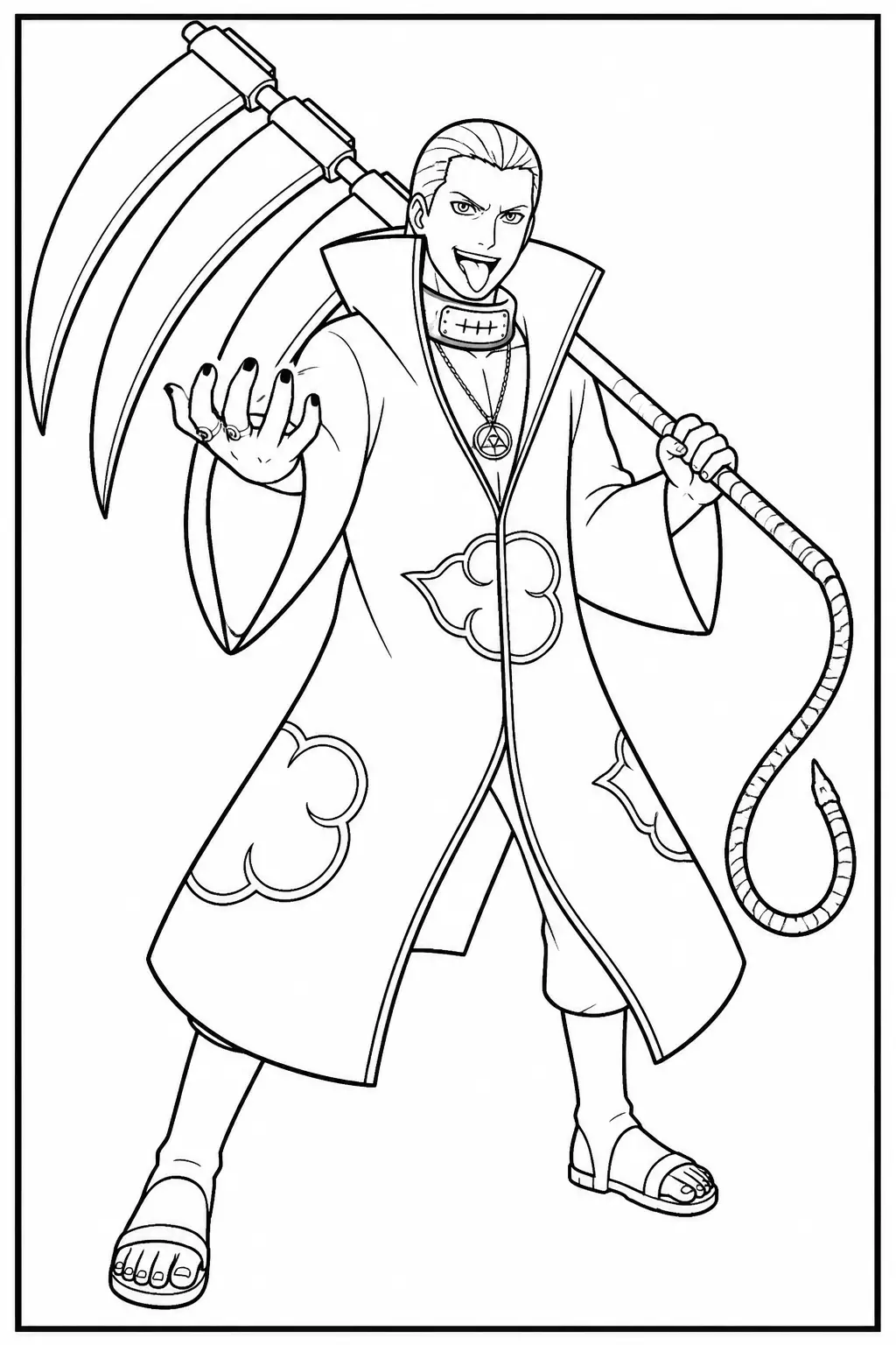 Desenho de Hidan do Naruto para Colorir