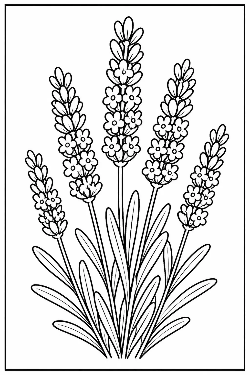 Desenho de Lavanda no Jardim para Colorir