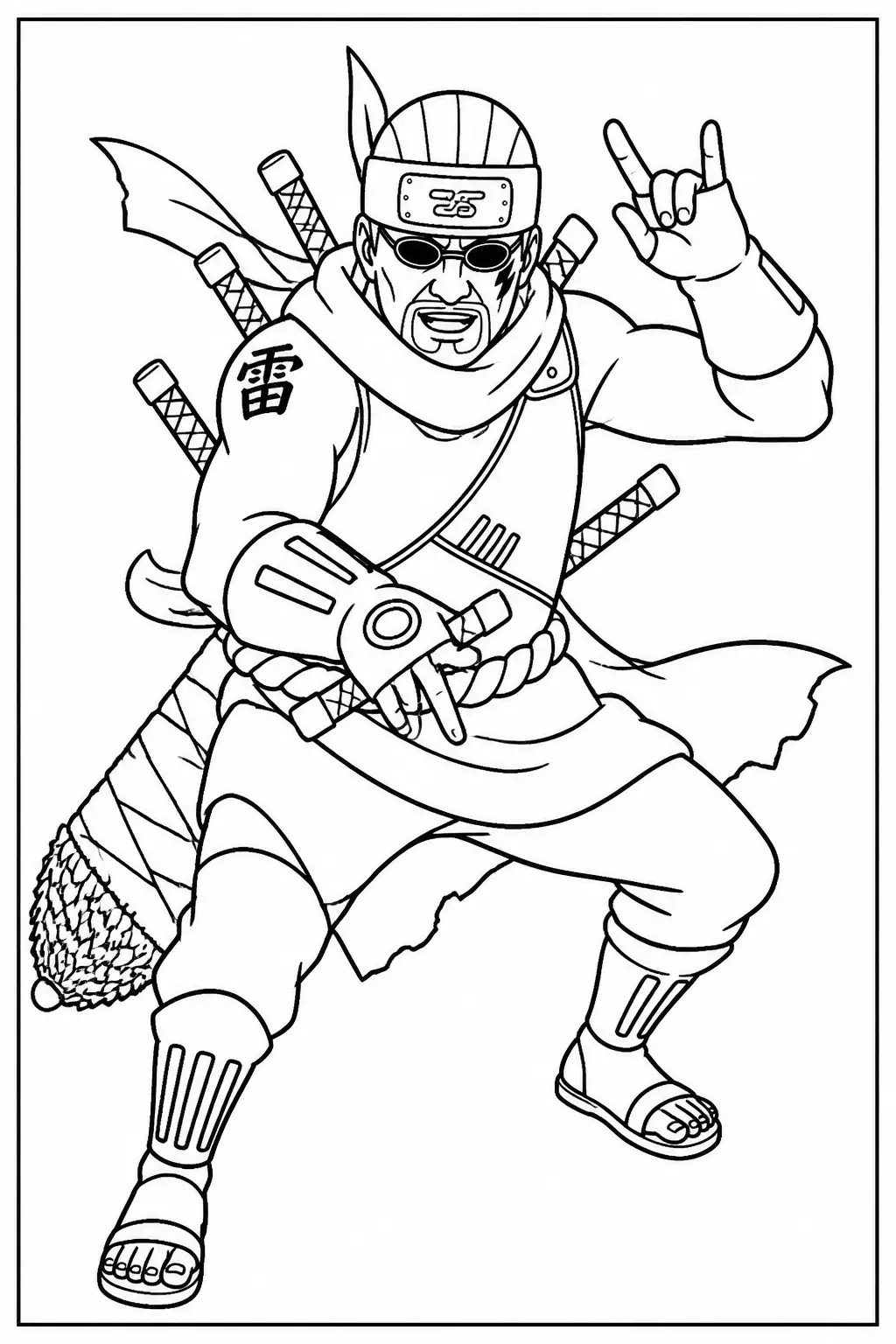 Desenho de Raikage do Naruto para Colorir