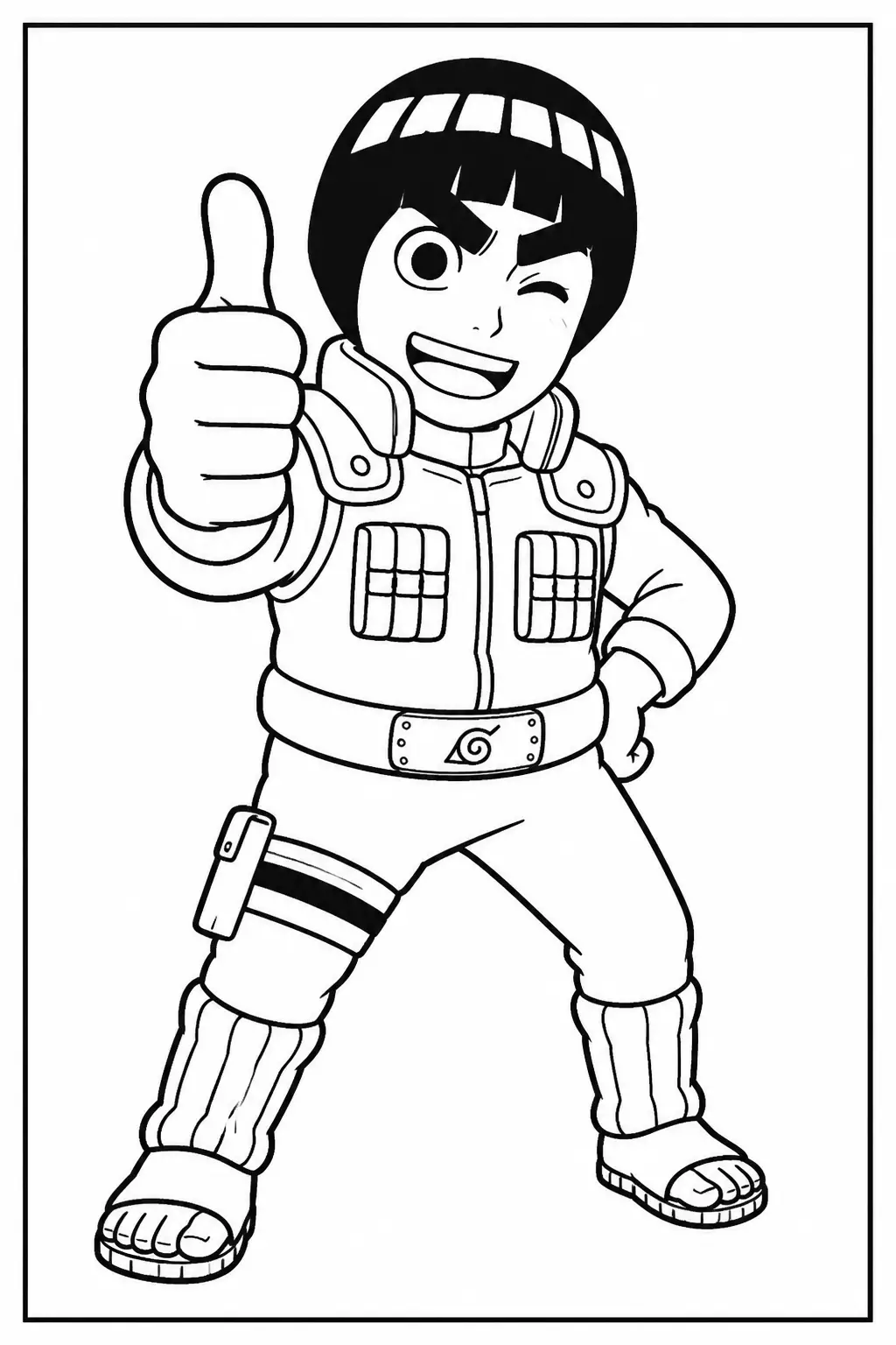 Desenho de Rock Lee do Naruto para Colorir