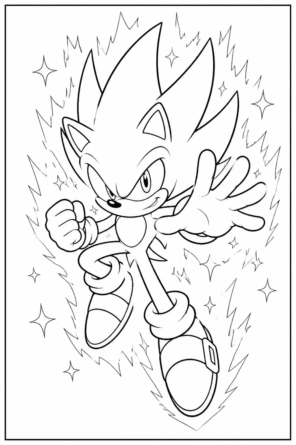 Desenho de Sonic Super Saiyajin para Colorir