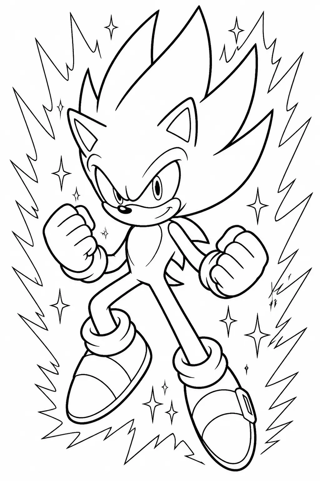 Desenho de Sonic Super Saiyajin para Colorir