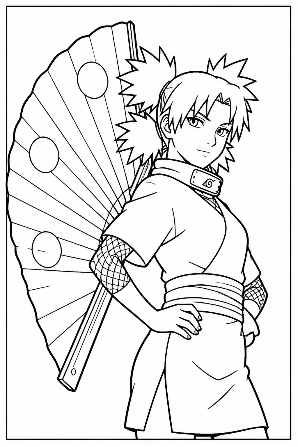 Desenho de Temari do Naruto para Colorir
