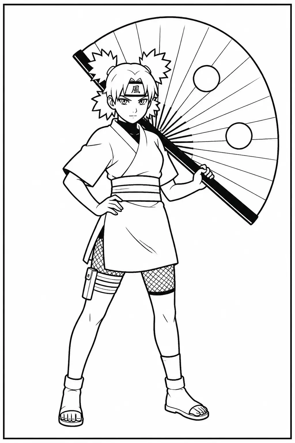 Desenho de Temari do Naruto para Colorir