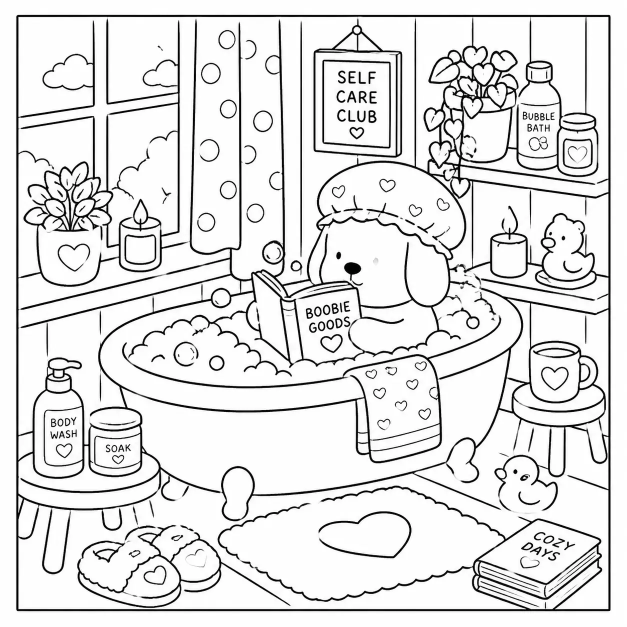 Dibujos para colorear Productos piqueros en el baño