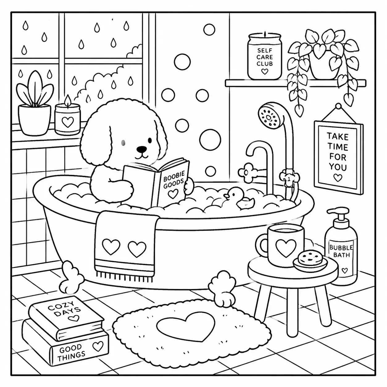 Dibujos para colorear Productos piqueros en el baño