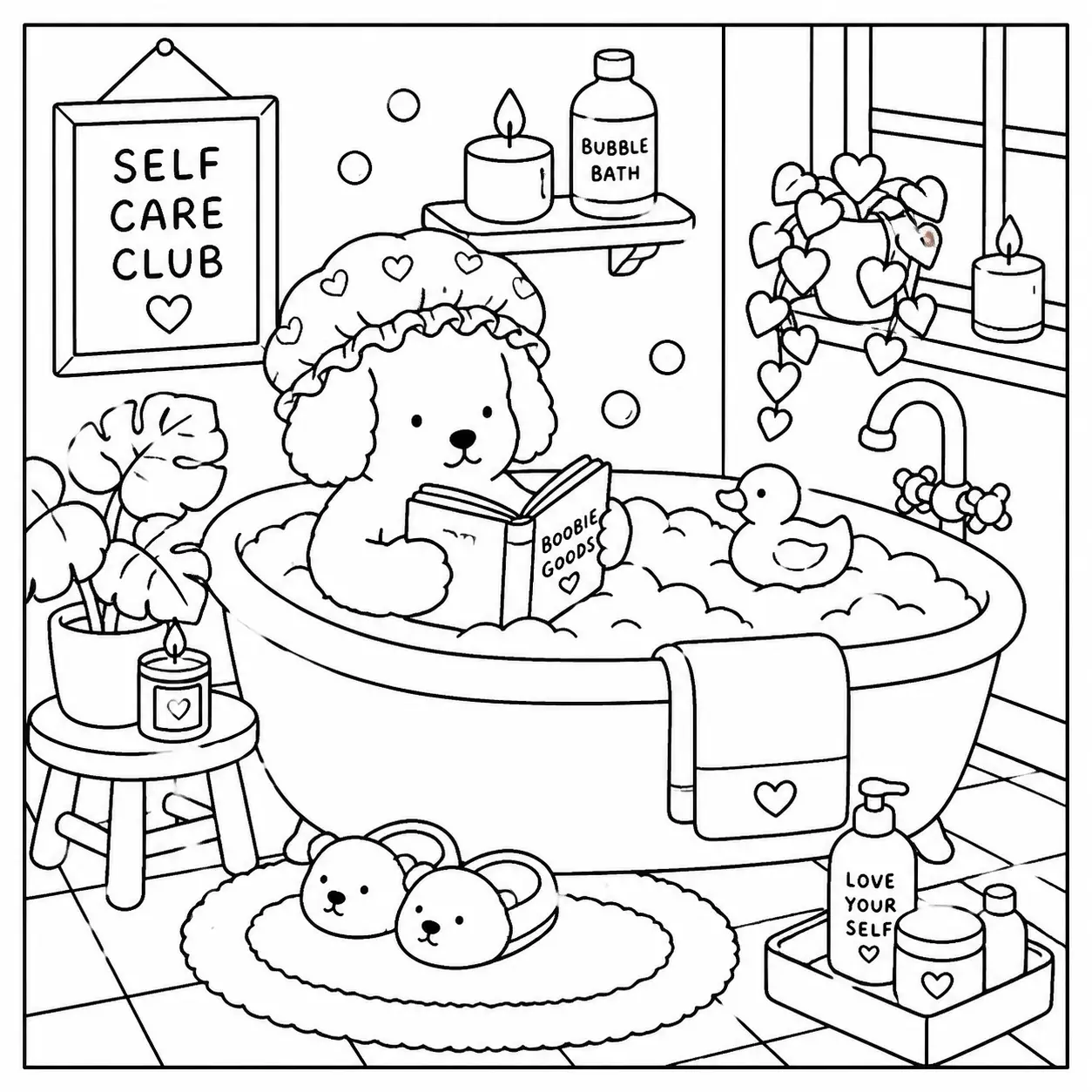 Dibujos para colorear Productos piqueros en el baño