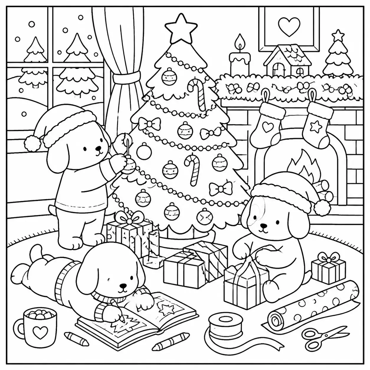 Páginas para colorear de Productos piqueros en Navidad