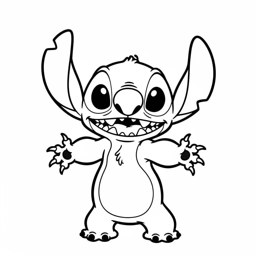 Desenho do Stitch Sorridente para Colorir