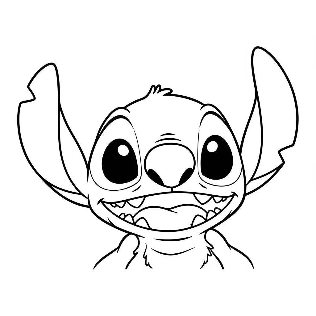 Desenho do Stitch Sorridente para Colorir