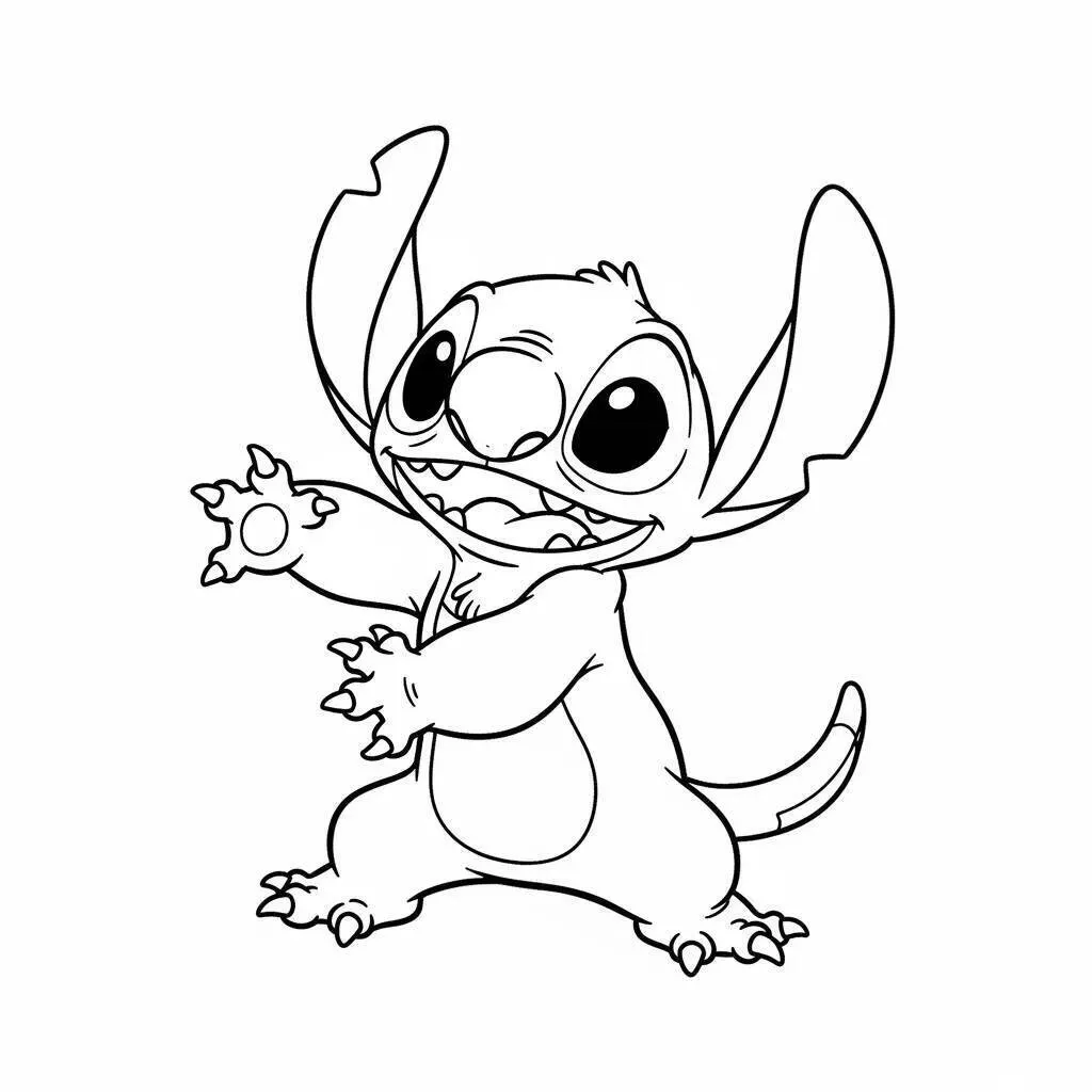 Desenho do Stitch Sorridente para Colorir