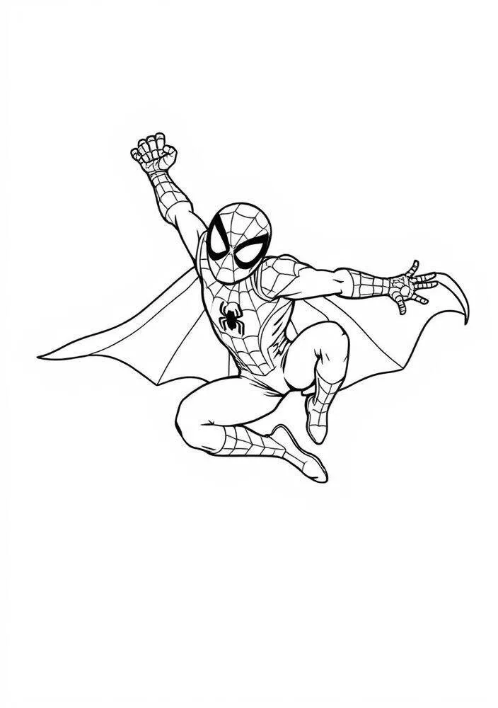 Desenho do Homem Aranha com Fantasia de Venom para Colorir