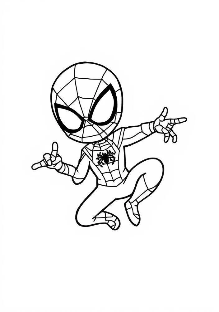 Desenho do Homem Aranha em Ação para Colorir