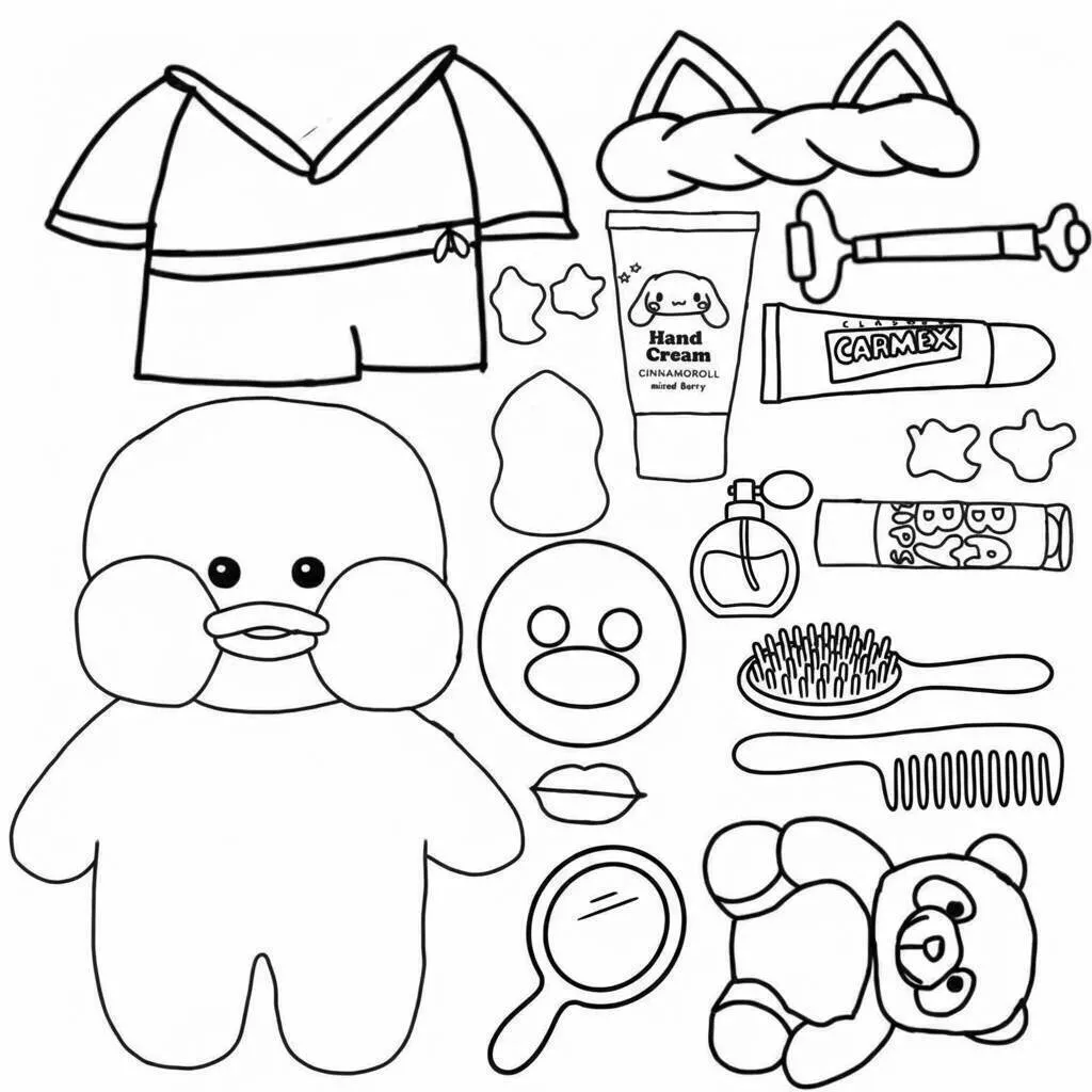 Paper Duck para Imprimir e Colorir com Roupas e Acessórios Divertidos