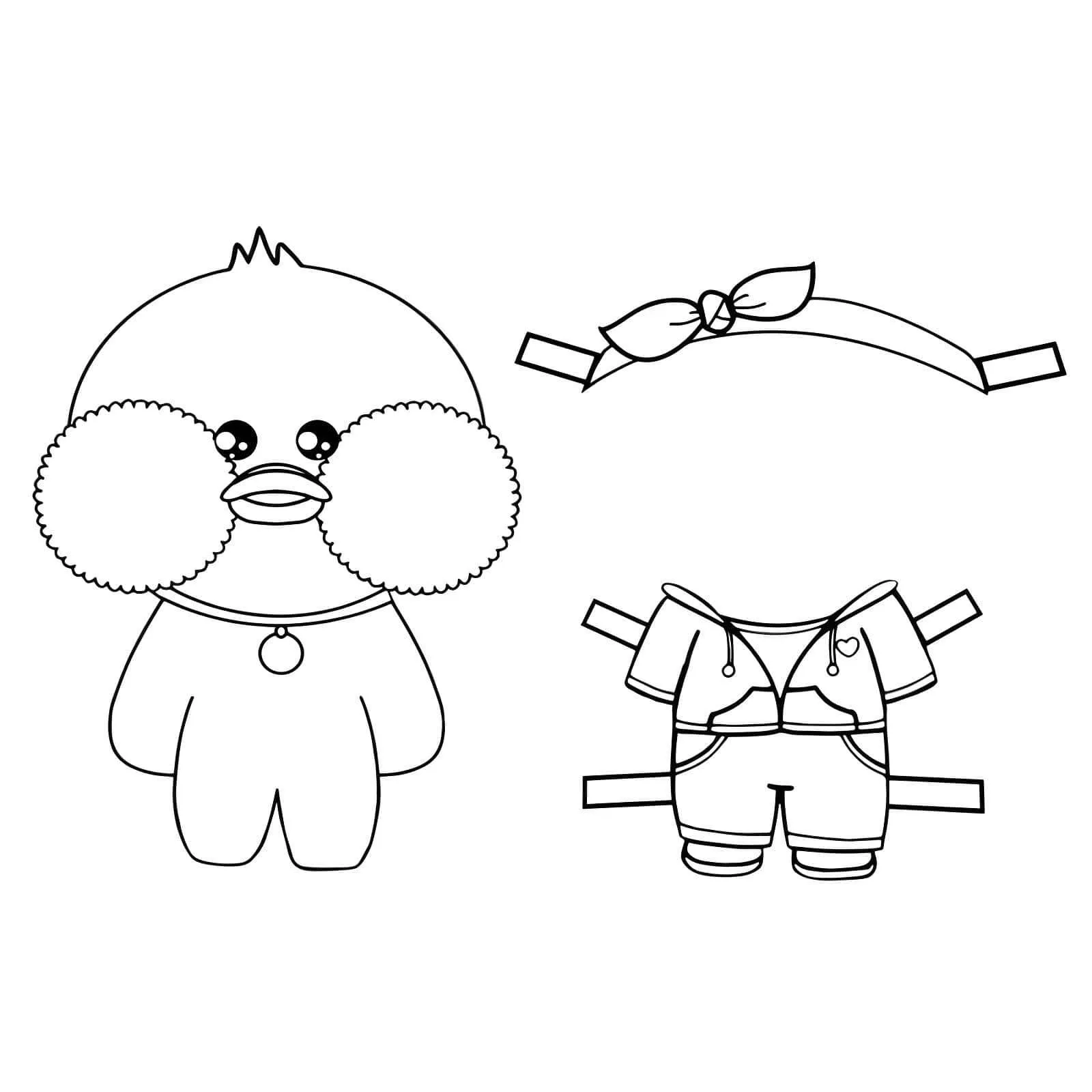 Paper Duck para Imprimir e Colorir com Roupas e Acessórios Divertidos