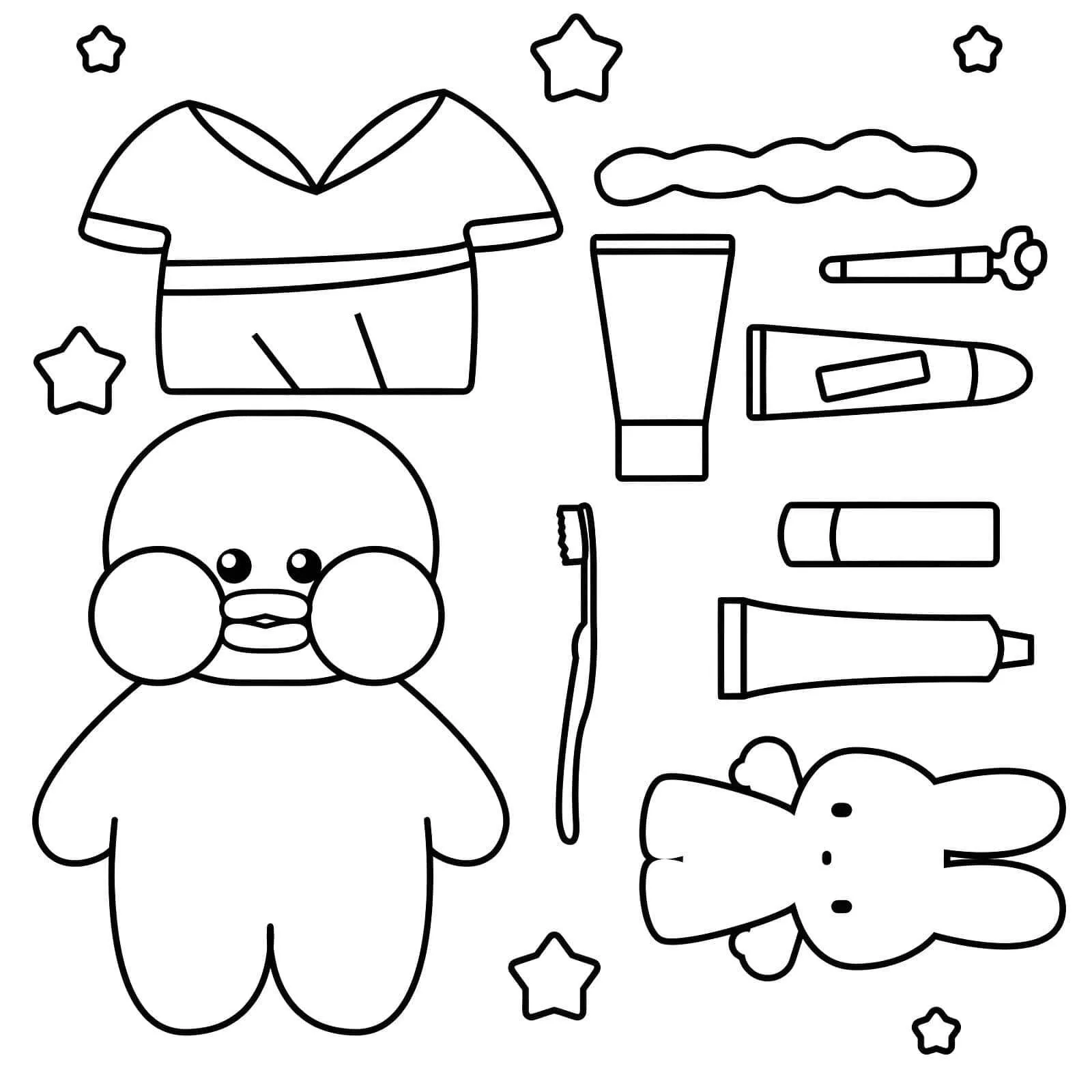 Paper Duck para Imprimir e Colorir com Roupas e Acessórios Divertidos