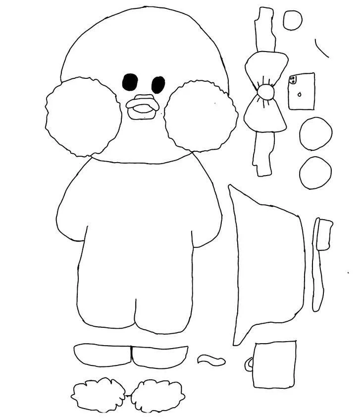 Paper Duck para Imprimir e Colorir com Roupas e Acessórios Divertidos