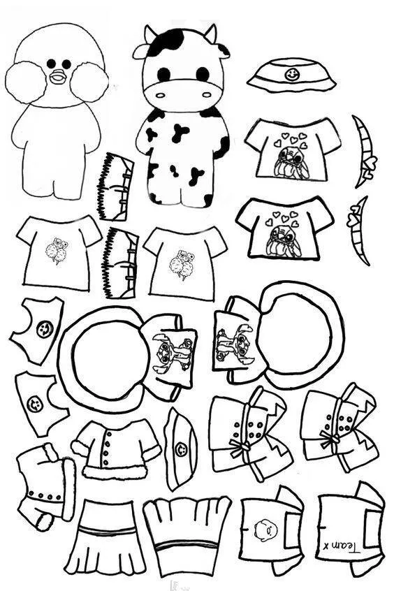 Paper Duck para Imprimir e Colorir com Roupas e Acessórios Divertidos