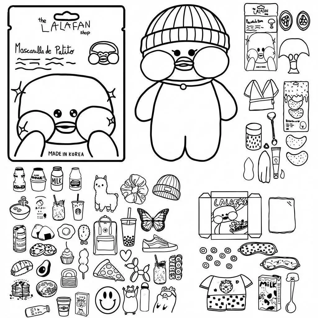 Paper Duck para Imprimir e Colorir com Acessórios Divertidos