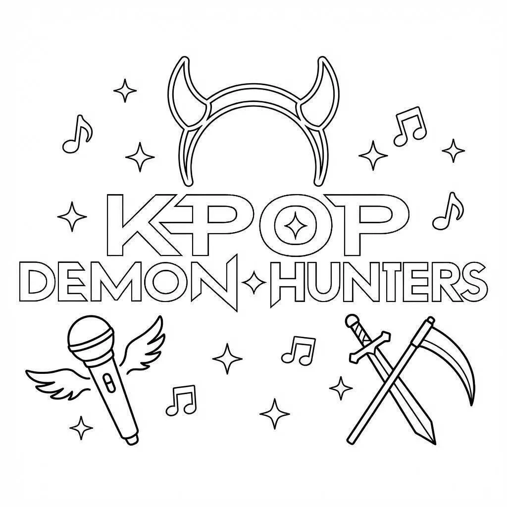 Desenho de Guerreiras do K Pop Caçadoras de Demônios para Colorir