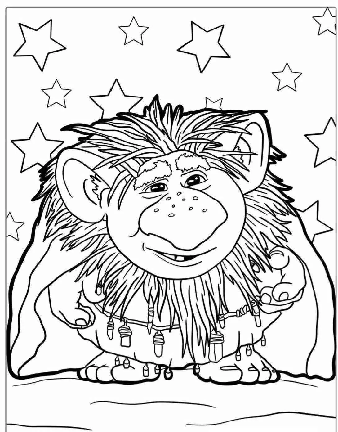 Desenho Frozen com o Troll de Pedra para Colorir