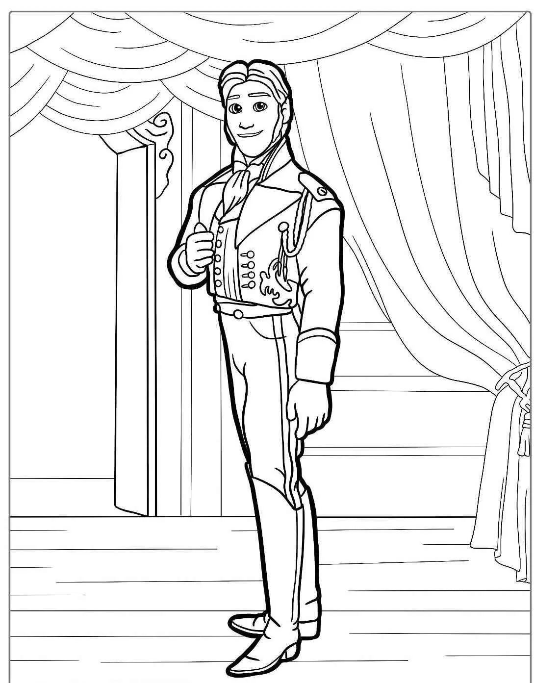 Desenho Frozen com Hans Príncipe de Arendelle para Colorir