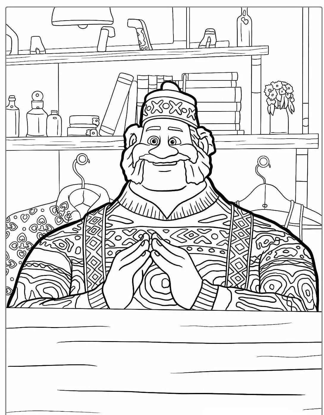 Desenho Frozen com o Pato de Vestuário para Colorir