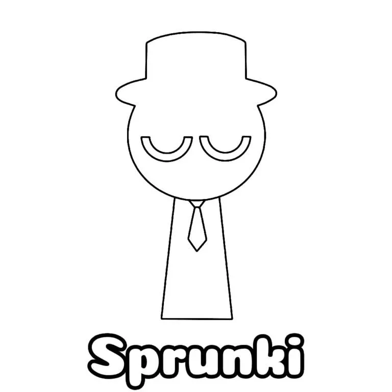 Desenho do Sprunki Elegante para Colorir