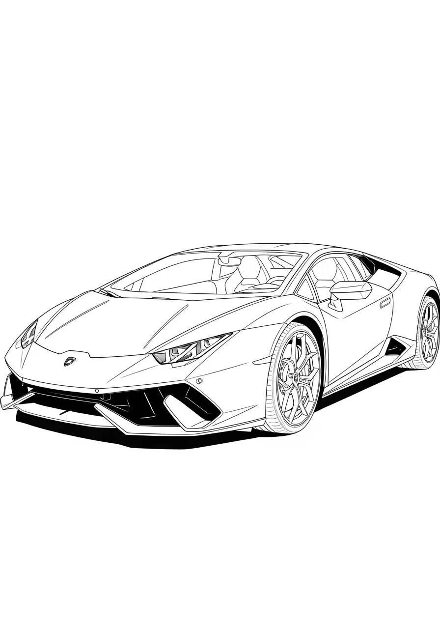 Desenho de Lamborghini Huracán para Colorir