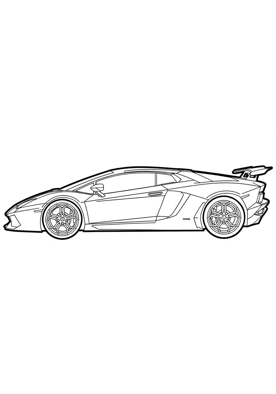 Desenho de Lamborghini Aventador Lateral para Colorir