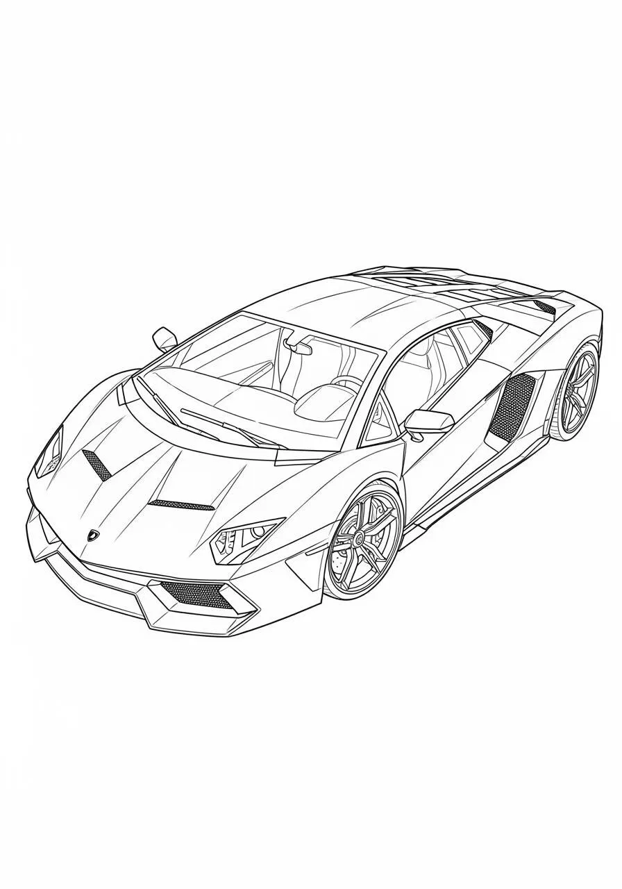 Desenho de Lamborghini Aventador para Colorir