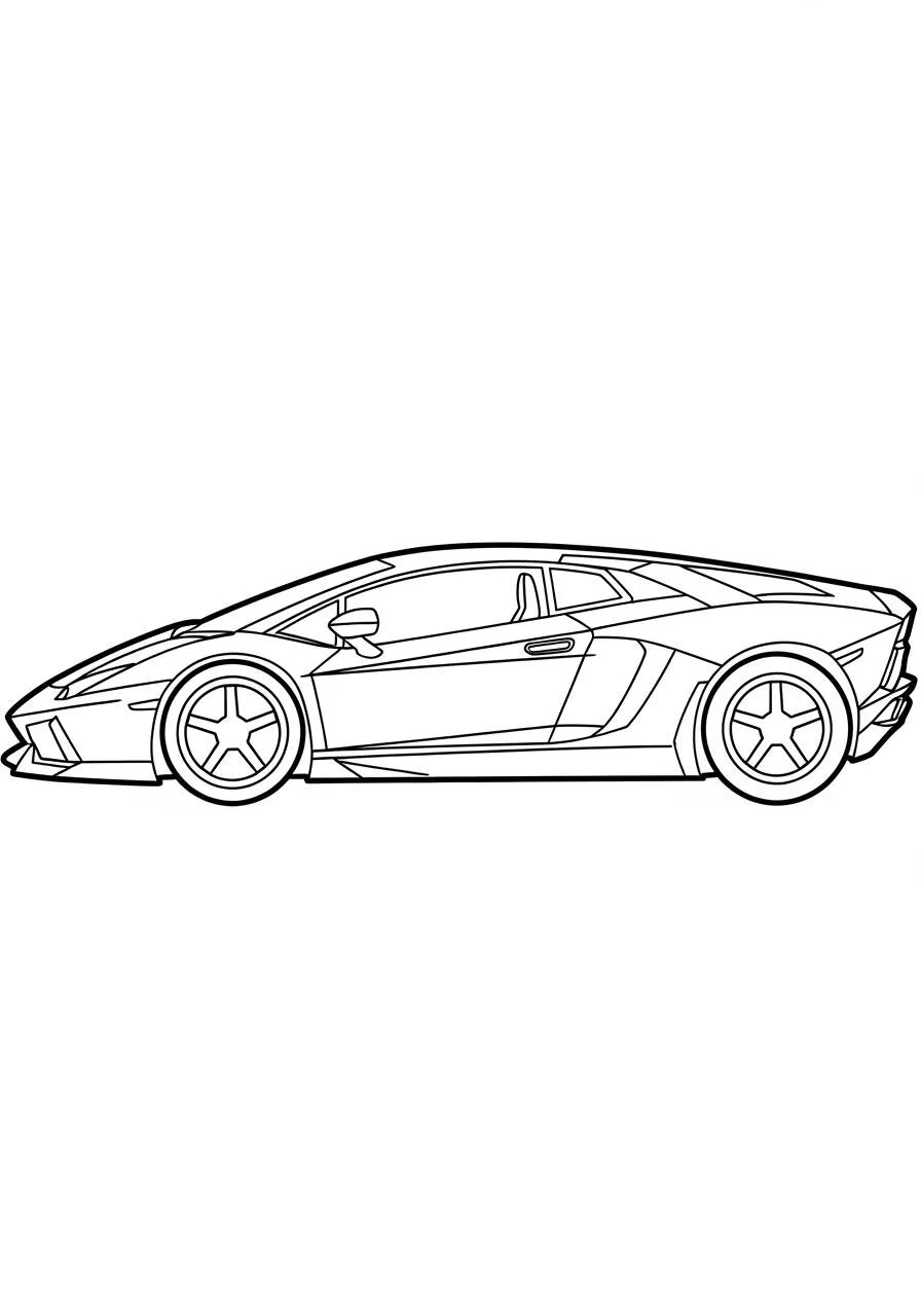 Desenho de Lamborghini Aventador Lateral para Colorir