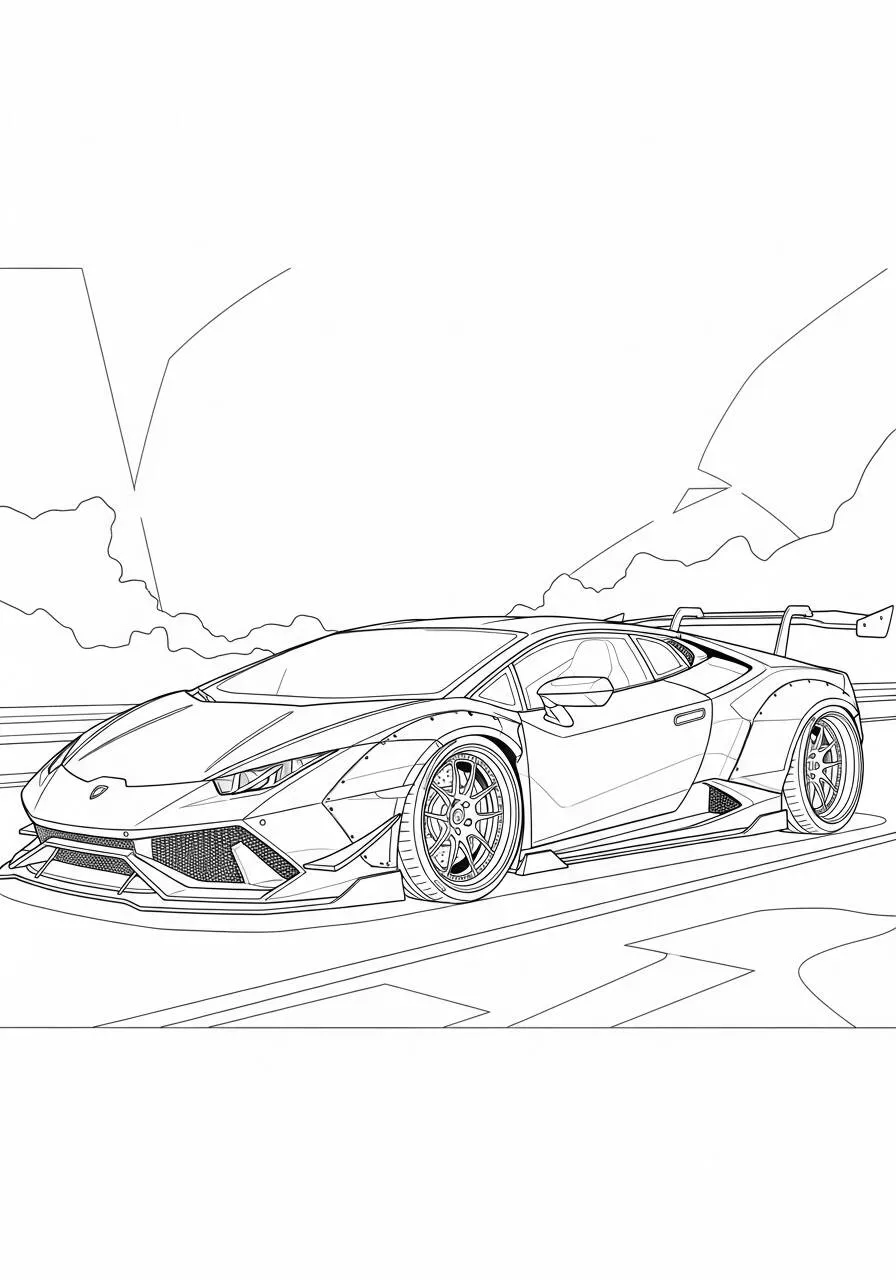 Desenho de Lamborghini Huracán GT para Colorir