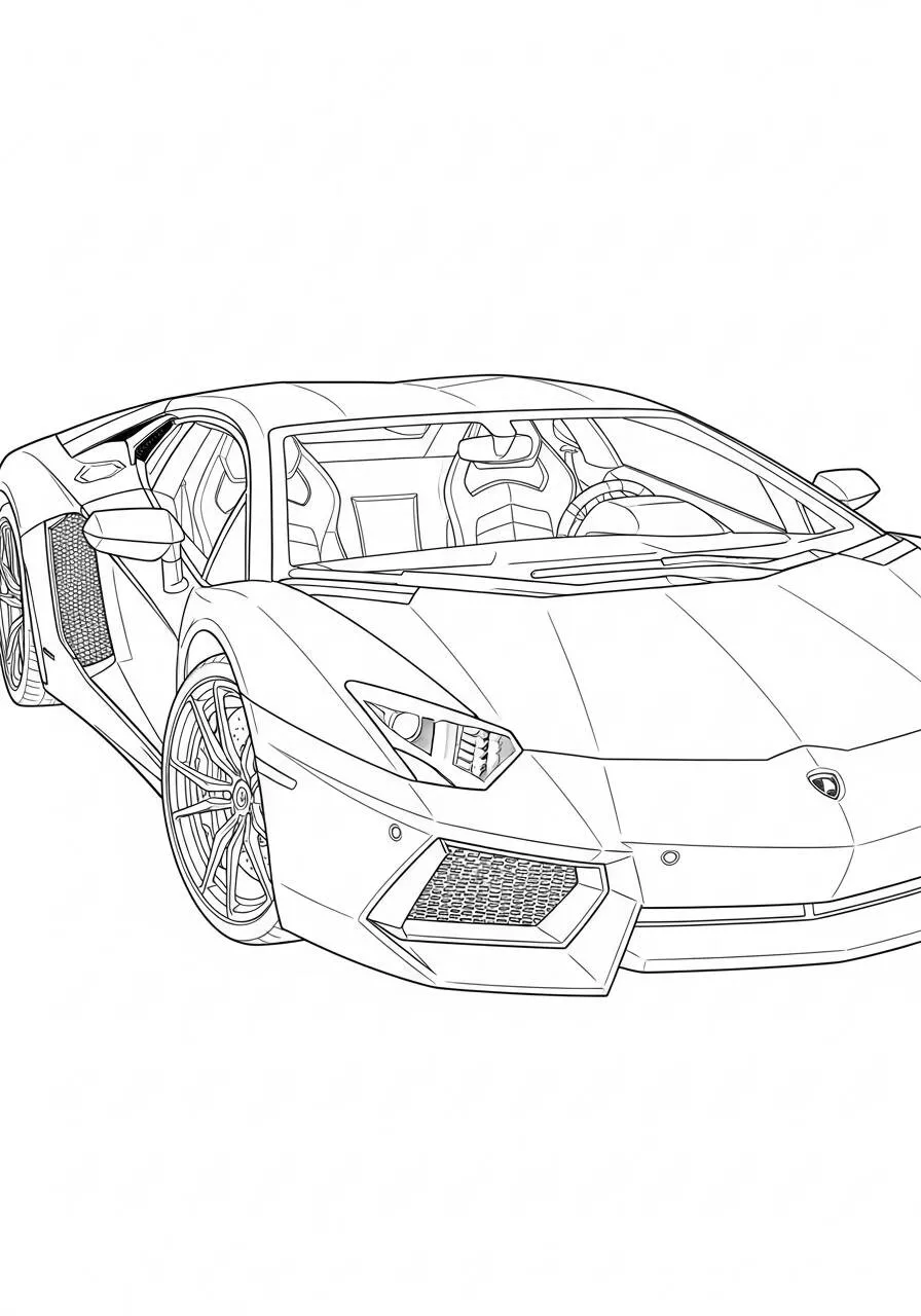 Desenho de Lamborghini Aventador para Colorir