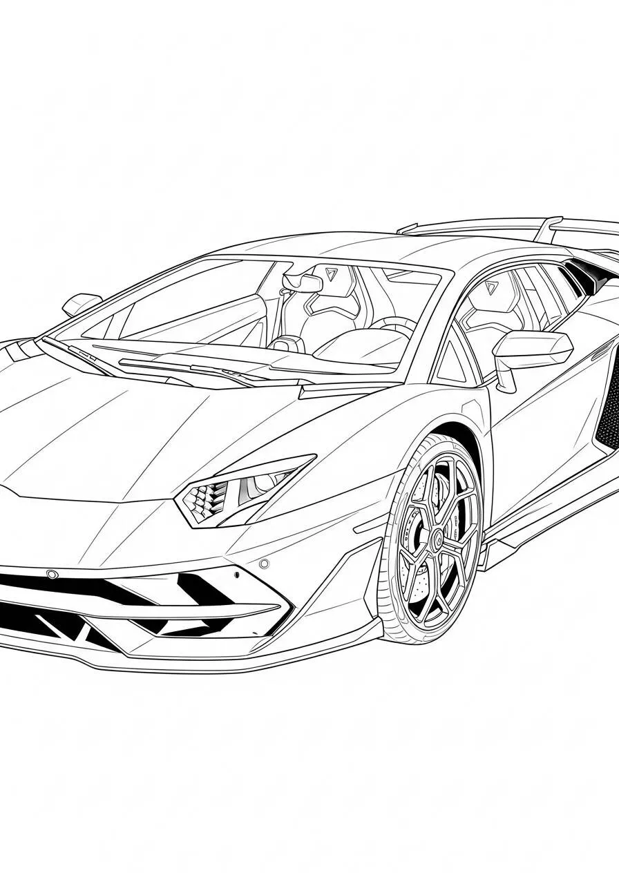 Desenho de Lamborghini Aventador para Colorir