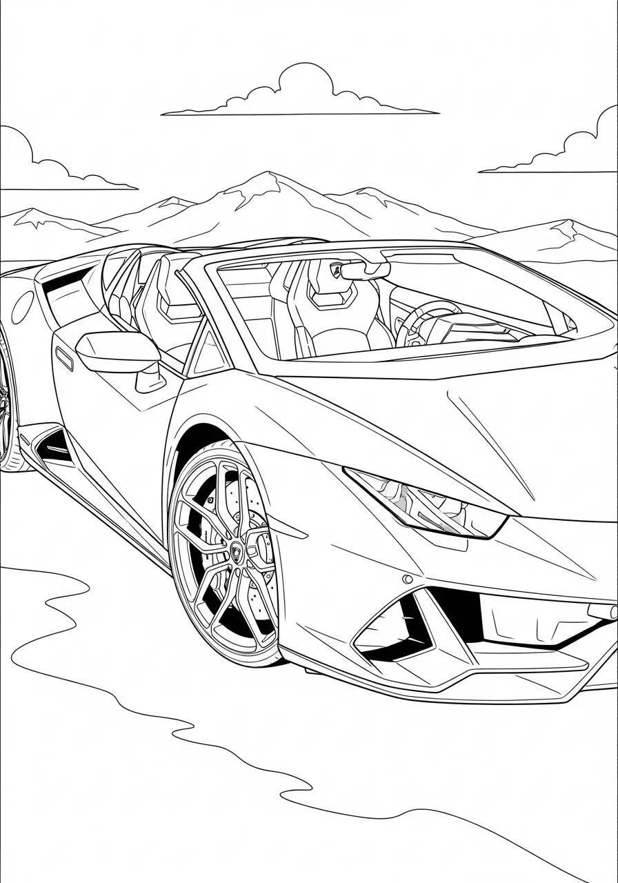 Desenho de Lamborghini Huracán Spyder para Colorir