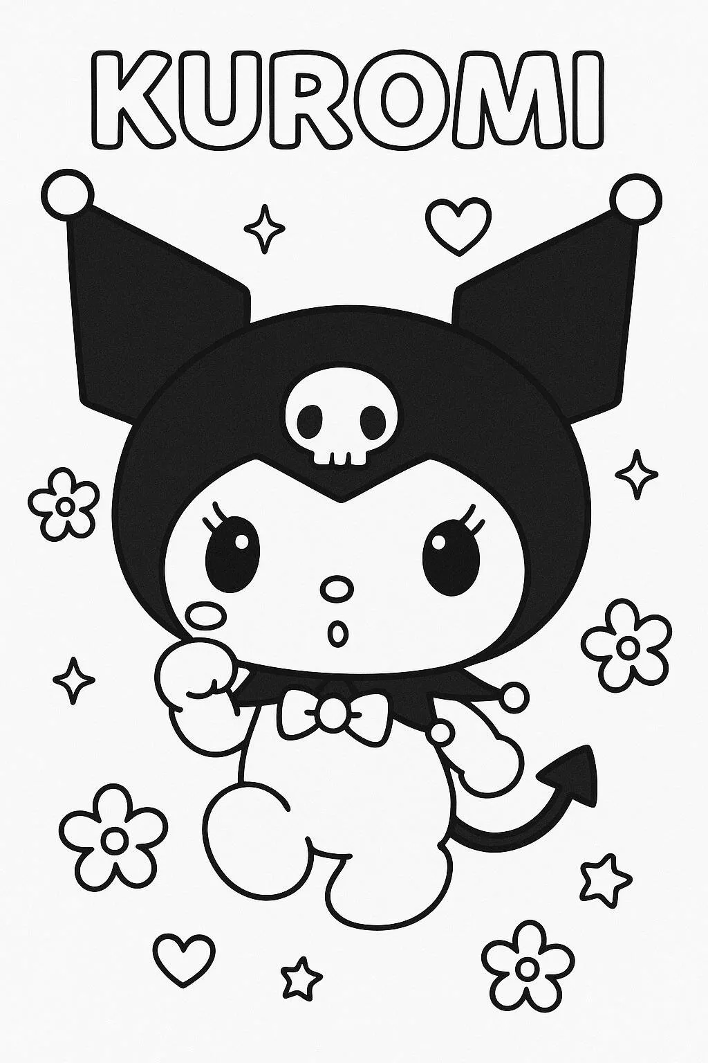 Desenho de Kuromi Charmosa para Colorir