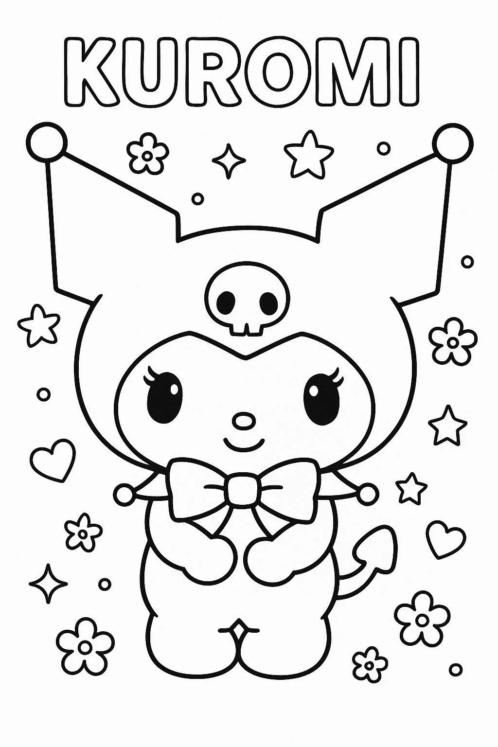 Desenho de Kuromi Cute para Colorir