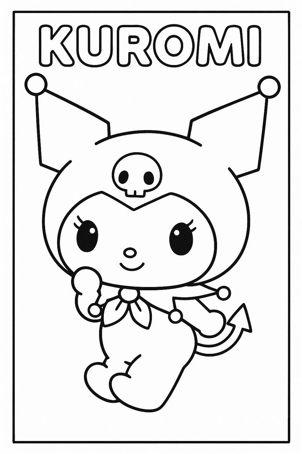 Desenho de Kuromi Divertida para Colorir