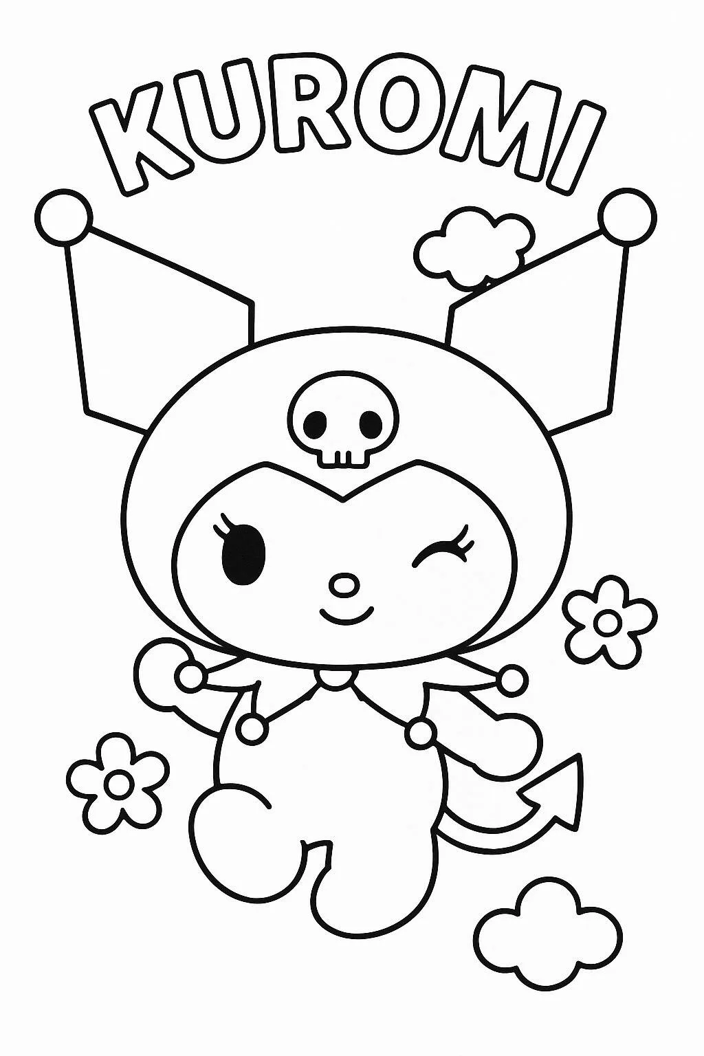 Desenho de Kuromi Divertida para Colorir