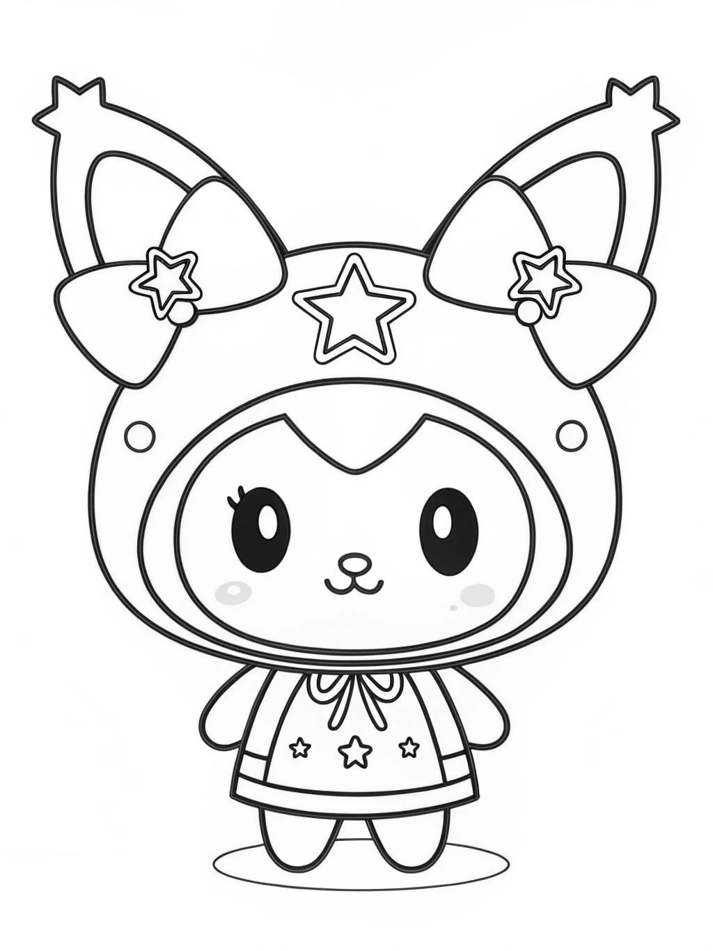 Desenho de Kuromi Estilosa para Colorir