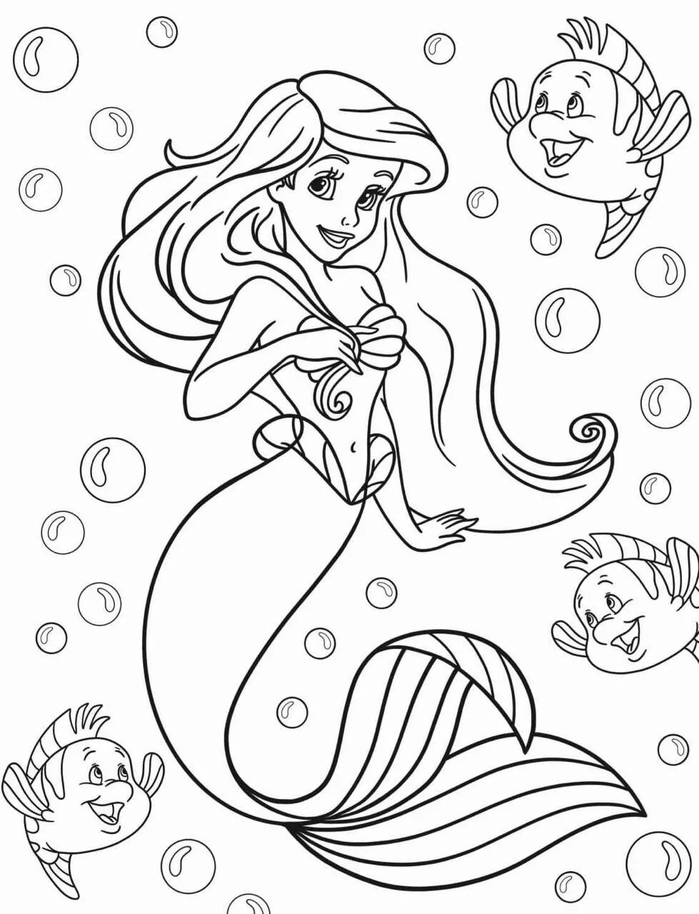 Desenho da Princesa da Disney Ariel para Colorir