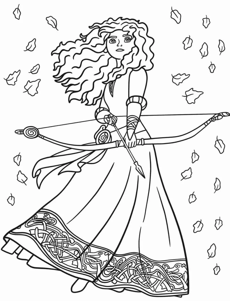 Desenho da Princesa da Disney Mérida para Colorir