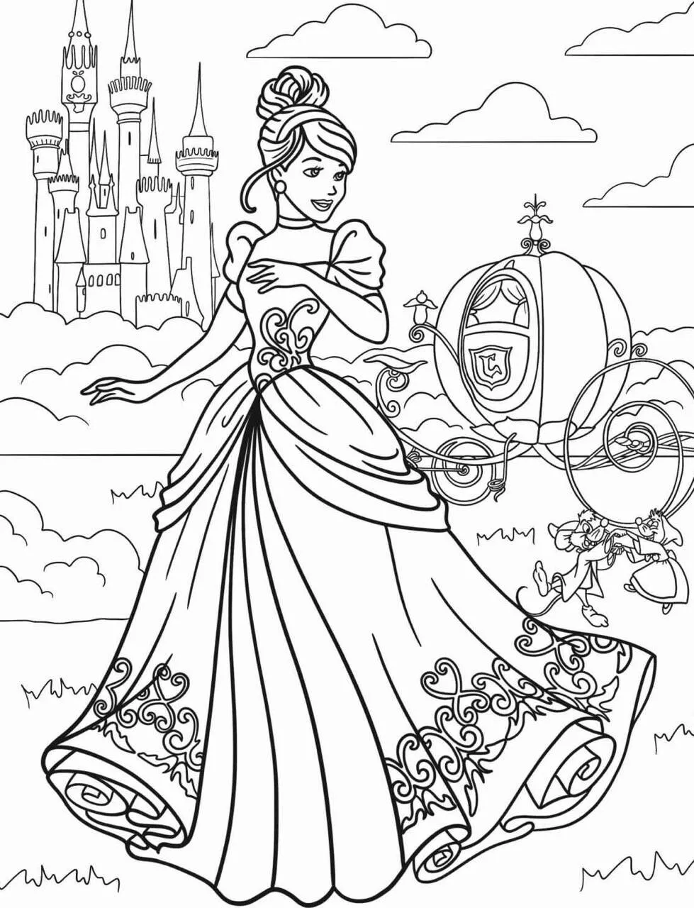Desenho da Princesa da Disney Cinderela para Colorir