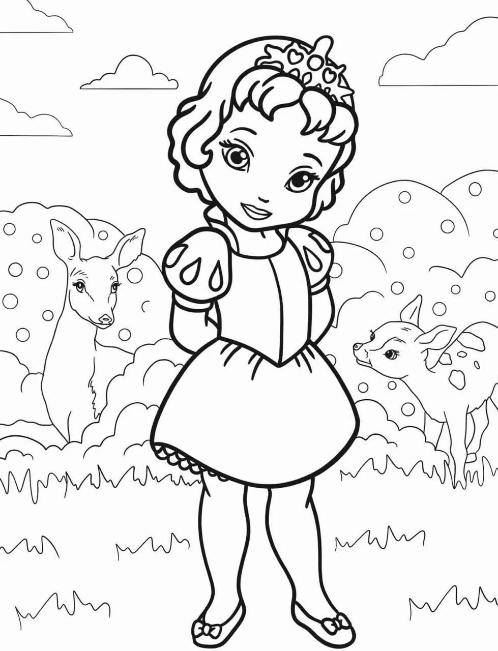 Desenho da Princesa da Disney Branca de Neve para Colorir