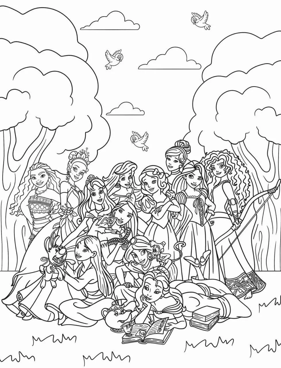 Disney Princess Coloring Pages Fun with Elsa, Anna and More