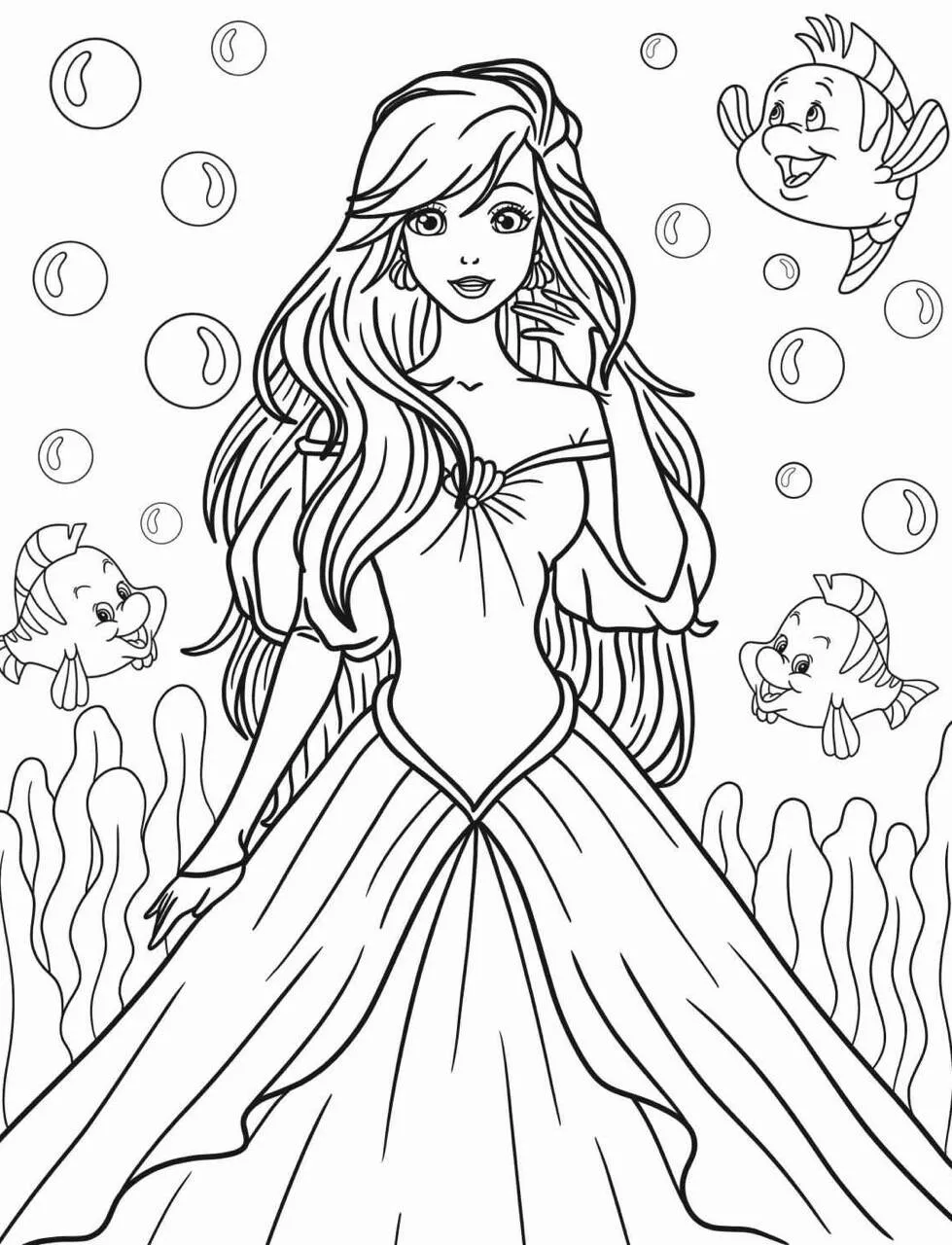 Ausmalbilder Disney-Prinzessin Arielle
