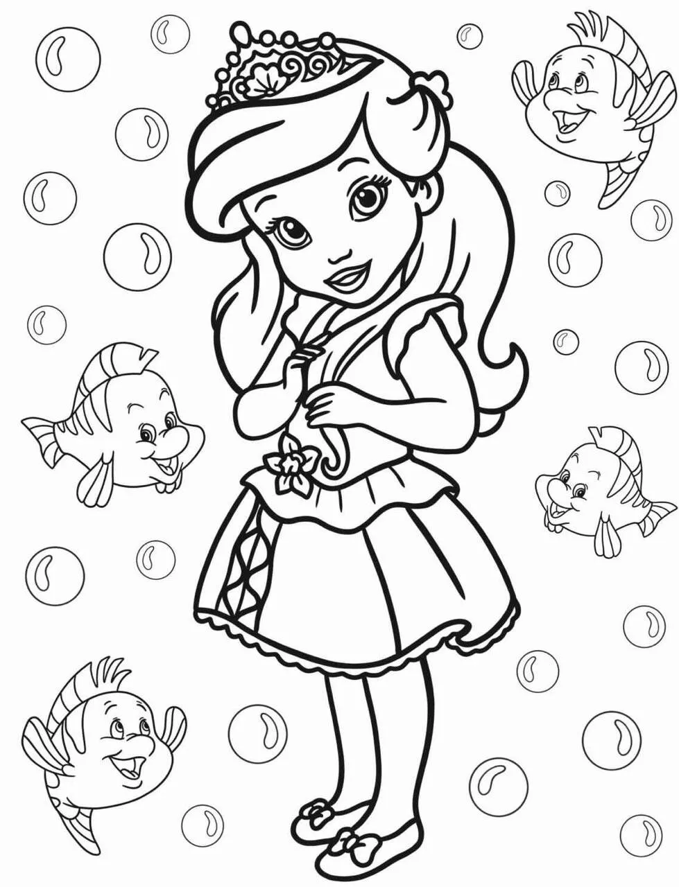 Desenho da Princesa da Disney Ariel para Colorir