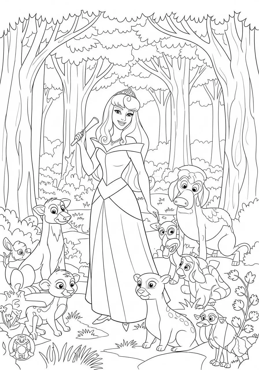 Desenho da Princesa da Disney Aurora para Colorir