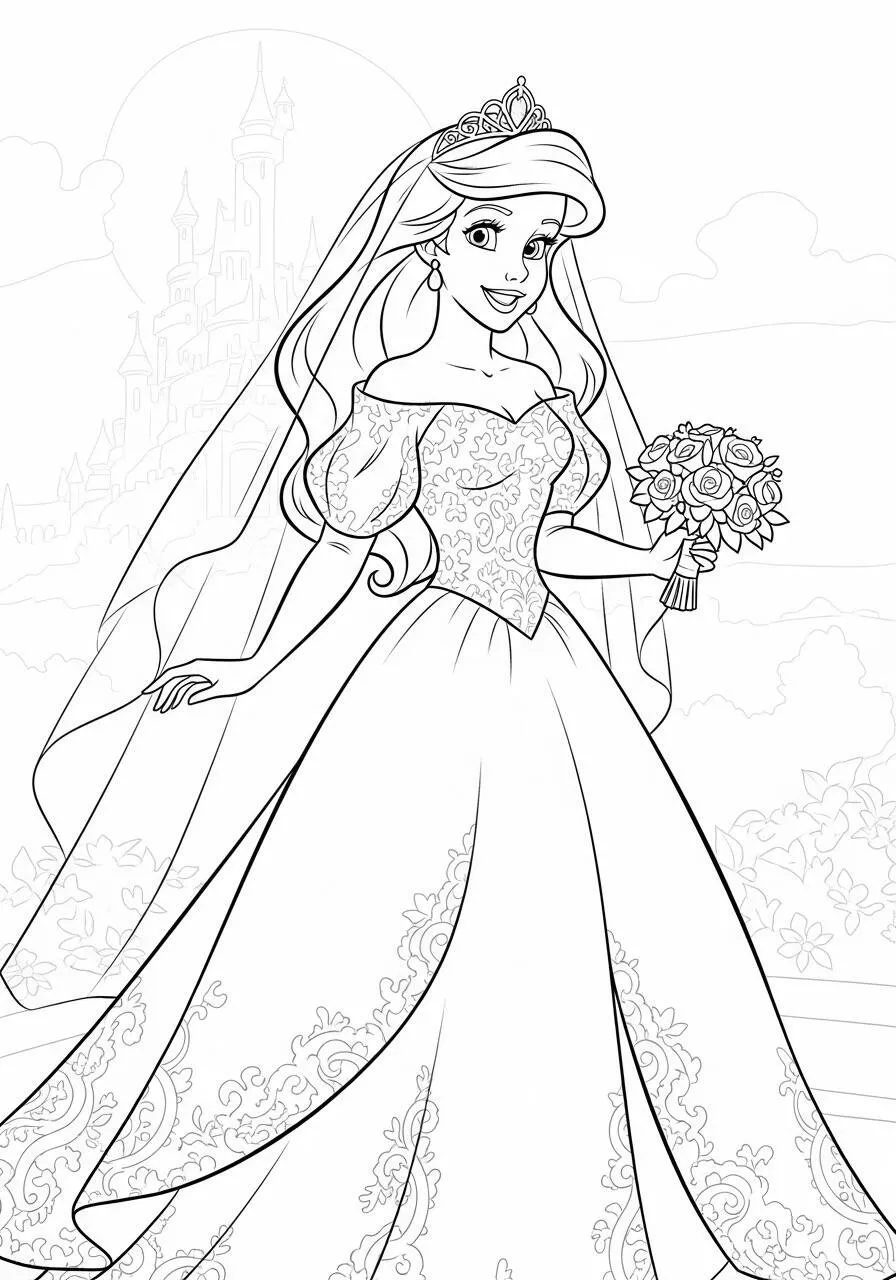 Desenho da Princesa da Disney Aurora para Colorir